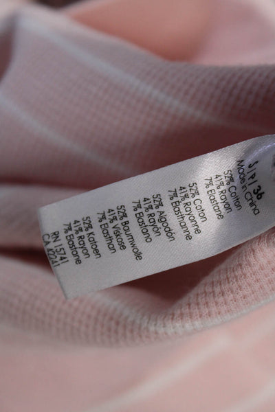PJ Salvage Womens Striped Long Sleeves Pajama Set Pink Cotton Size Small