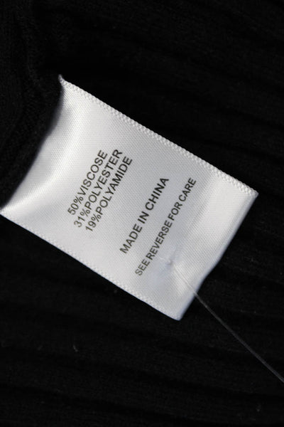 Lucy Paris Womens Pullover Sweater Striped Black Crew Neck Long Sleeve Size M