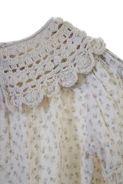 Zara Childrens Girls Floral Print Long Sleeves Blouse White Size 10