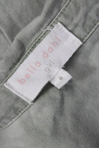 Bella Dahl Childrens Girls Button Down Short Sleeves Romper Green Size 8