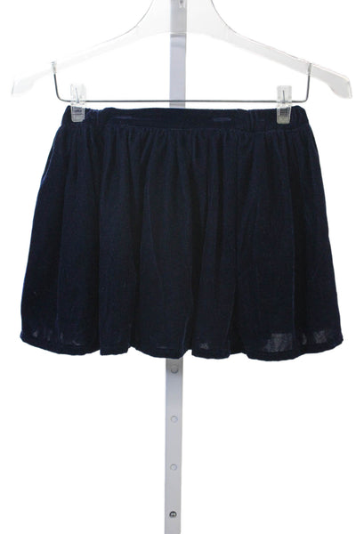 Louis + Louise Childrens Girls Velvet Pull On A Line Skirt Navy Blue Size 8