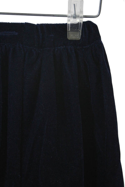 Louis + Louise Childrens Girls Velvet Pull On A Line Skirt Navy Blue Size 8