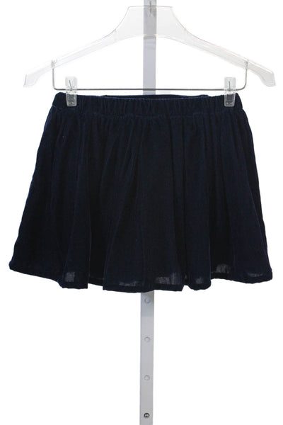 Louis + Louise Childrens Girls Velvet Pull On A Line Skirt Navy Blue Size 8