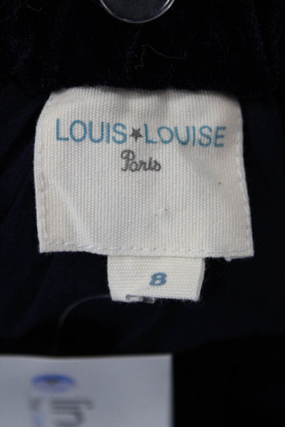 Louis + Louise Childrens Girls Velvet Pull On A Line Skirt Navy Blue Size 8