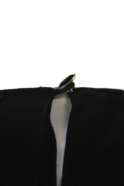 Class Roberto Cavalli Women Black Silk 3/4 Sleeve Hook & Eye Blouse Size 6