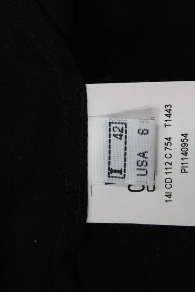 Class Roberto Cavalli Women Black Silk 3/4 Sleeve Hook & Eye Blouse Size 6