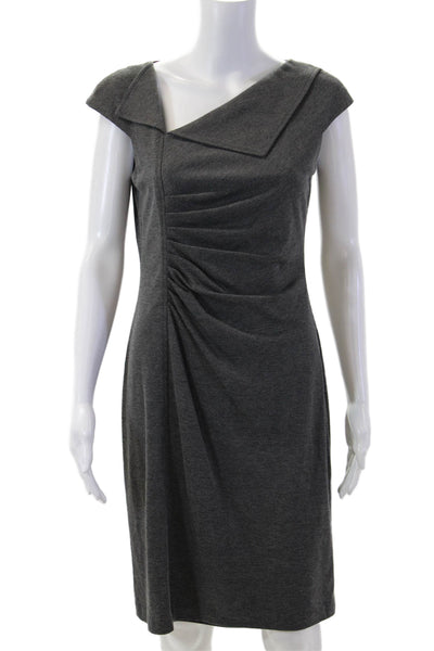 David Meister Womens Sheath Dress Dark Gray Short Sleeve Size 4