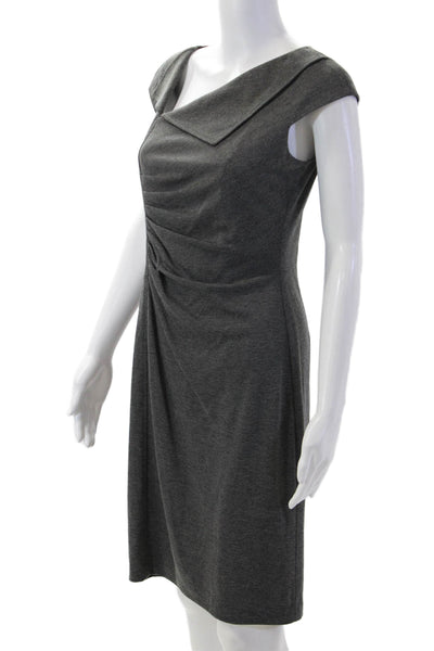 David Meister Womens Sheath Dress Dark Gray Short Sleeve Size 4
