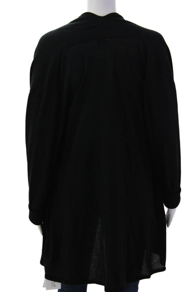 Halogen Women Cardigan Sweater Black 50% Merino Wool Size 1X