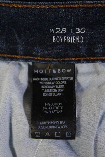Mott and Bow Womens Boyfriend Dark Blue Jeans Size 30