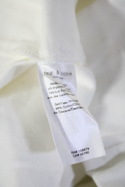 Rag & Bone Womens Ankle Pants White Button Closure 29 Inseam Size 4