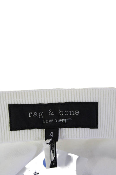 Rag & Bone Womens Ankle Pants White Button Closure 29 Inseam Size 4