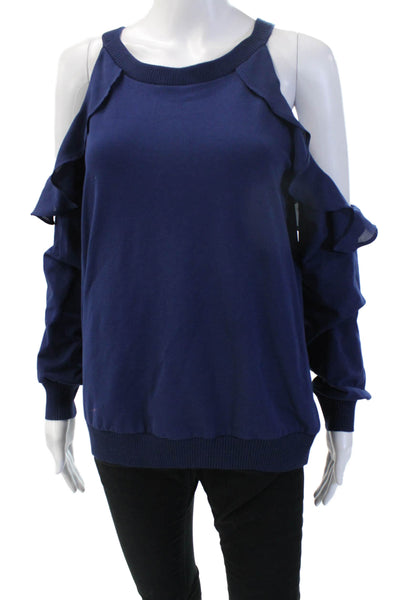 Scripted Womens Dark Blue Crew Neck Long Sleeve Sweatshirt Size XS