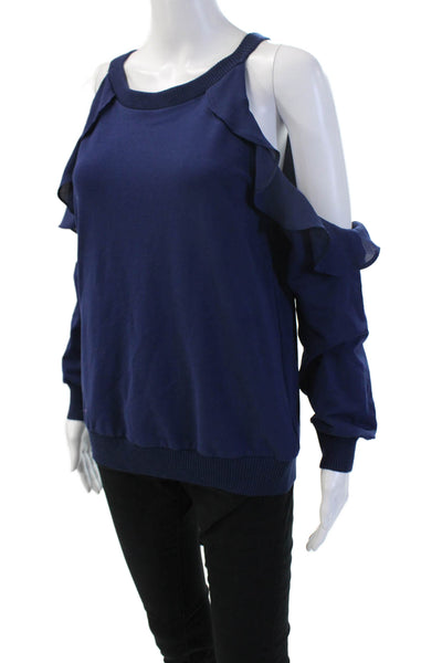 Scripted Womens Dark Blue Crew Neck Long Sleeve Sweatshirt Size XS