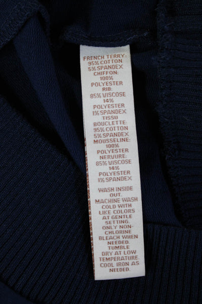 Scripted Womens Dark Blue Crew Neck Long Sleeve Sweatshirt Size XS