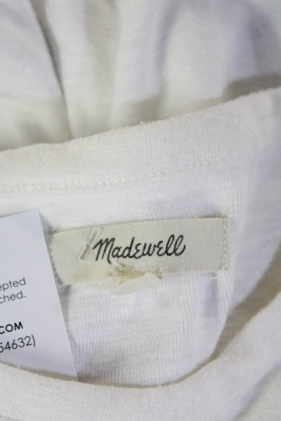 Madewell Womens Basic White Cotton Modal Crew Neck T-Shirt Short Sleeve Size XS