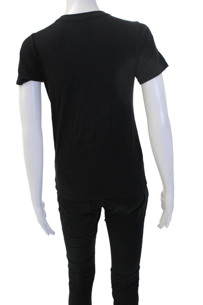 Sunday Best Women Black Cotton Heart T-Shirt Short Sleeve Size 4