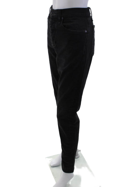 Rag & Bone Unisex Skinny Tapered Jeans Black Mid Rise Button Fly 30in Size 34