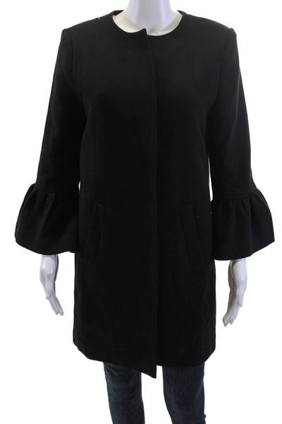 Catherine Catherine Malandrino Women Overcoat Black Long Sleeve Size 10