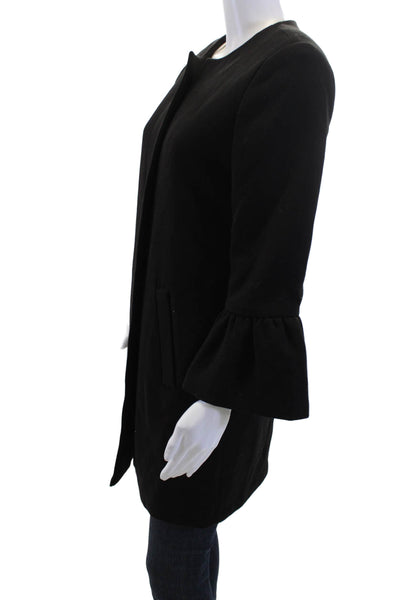 Catherine Catherine Malandrino Women Overcoat Black Long Sleeve Size 10
