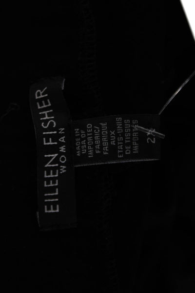 Eileen Fisher Women Black Ankle Cropped Plus Pants Viscose Spandex Size 2X
