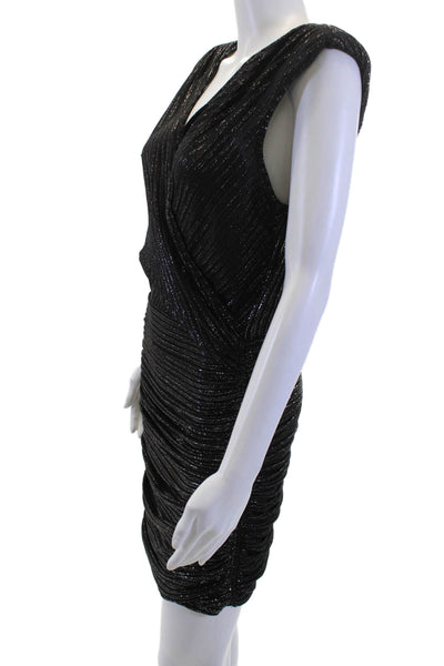 Ramy Brook Womens Bodycon Mini Dress Black V-Neck Sleeveless Size M
