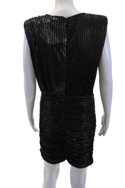 Ramy Brook Womens Bodycon Mini Dress Black V-Neck Sleeveless Size M