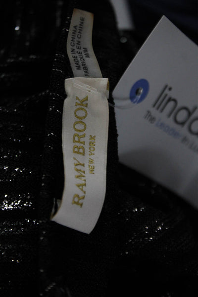 Ramy Brook Womens Bodycon Mini Dress Black V-Neck Sleeveless Size M