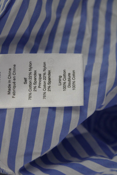Veronica Beard Womens Blue Striped Shirt Dress Collared Button Short Size 12