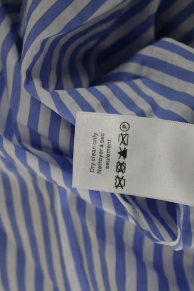 Veronica Beard Womens Blue Striped Shirt Dress Collared Button Short Size 12