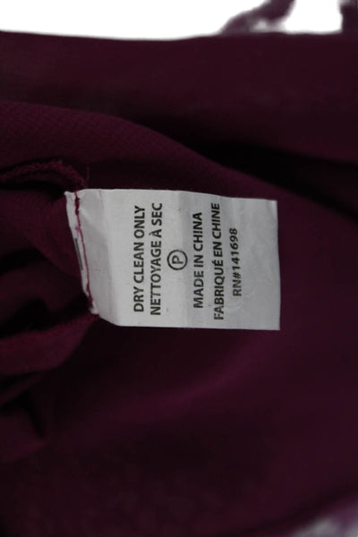 Ramy Brook Women Blouson Silk Animal Print Short Dress Purple Size M
