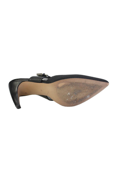 Kenneth Cole Womens Pointed Toe Strap Detail Mule Heels Black Size 9