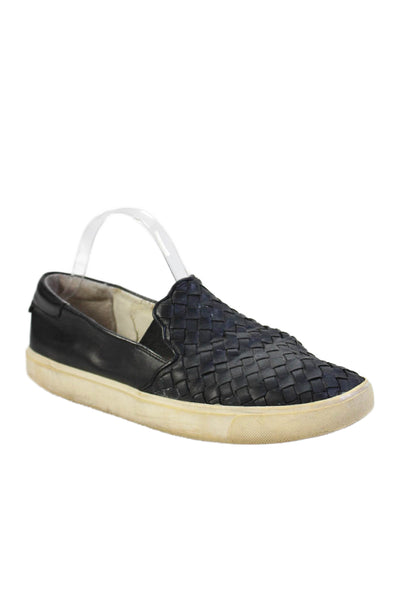 Sam Edelman Womens Leather Woven Detail Slip On Shoes Black Size EUR 39