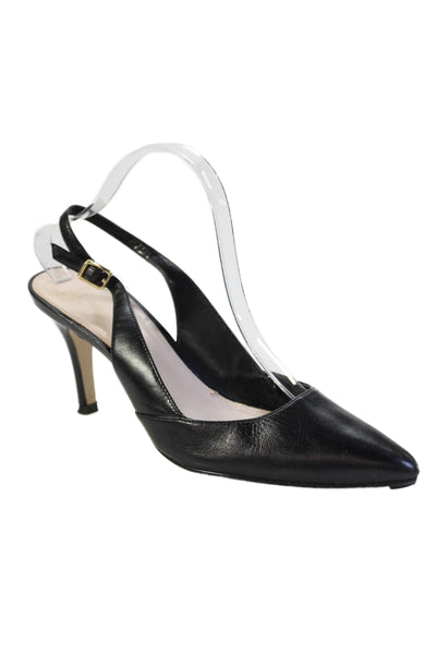 Cole Haan Womens Leather Pointed Toe Slingback Heels Black Size 9
