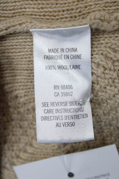 Theory Women Pullover Sweater Turtleneck 100% Wool Beige Long Sleeve Size 0P