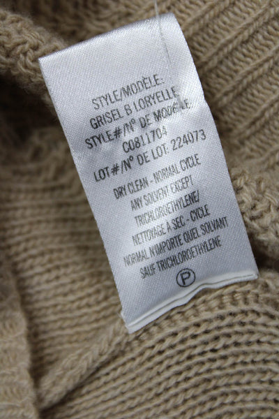 Theory Women Pullover Sweater Turtleneck 100% Wool Beige Long Sleeve Size 0P
