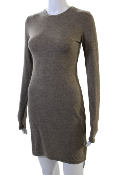 Zara Women Sweater Dress Brown Polyester Long Sleeve Knee Length Size S