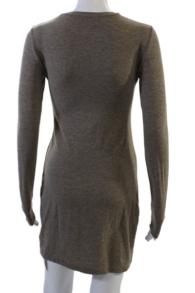 Zara Women Sweater Dress Brown Polyester Long Sleeve Knee Length Size S