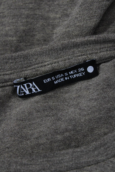 Zara Women Sweater Dress Brown Polyester Long Sleeve Knee Length Size S