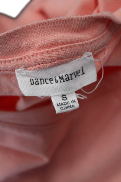 Dance & Marvel Womens Cropped Pink Cotton Short Sleeve T-Shirt Size S