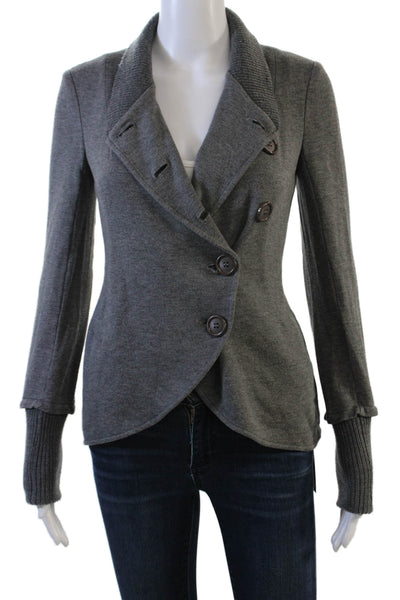 Bailey 44 Women Blazer Gray Collared Long Sleeve Button Classic Size XS
