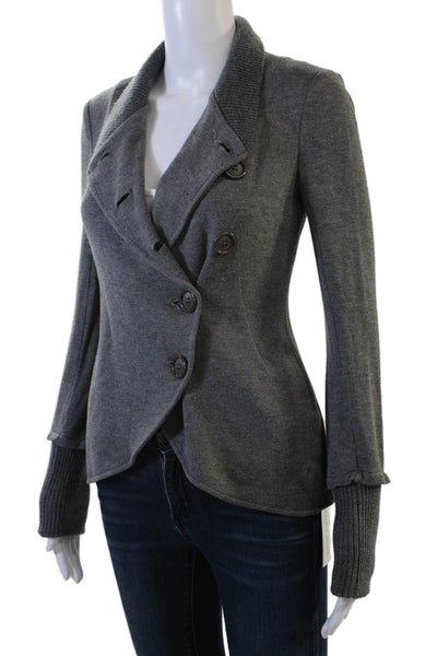 Bailey 44 Women Blazer Gray Collared Long Sleeve Button Classic Size XS
