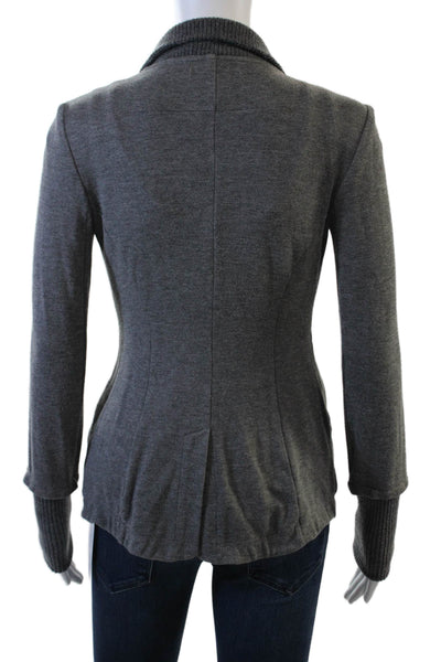 Bailey 44 Women Blazer Gray Collared Long Sleeve Button Classic Size XS