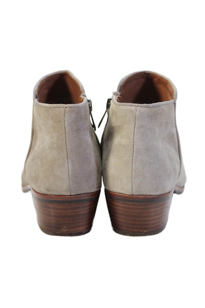 Sam Edelman Womens Suede Zip Up Petty Ankle Boots Grey Size 7.5 Medium