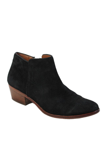 Sam Edelman Womens Suede Zip Up Petty Ankle Boots Black Size 7.5 Medium