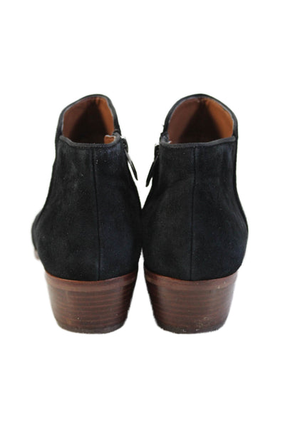 Sam Edelman Womens Suede Zip Up Petty Ankle Boots Black Size 7.5 Medium