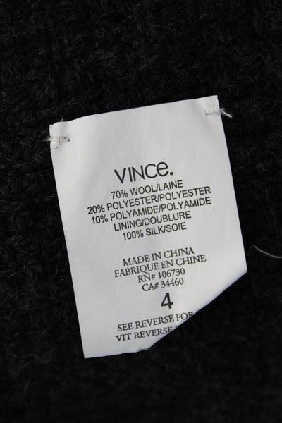 Vince Womens Black Wool Classic Blazer Long Sleeve Size 4