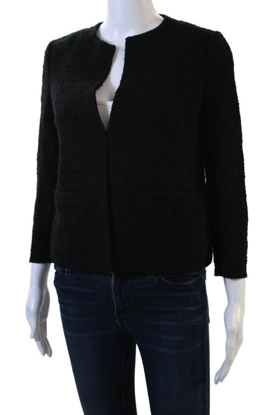 Vince Womens Black Wool Blend Blazer 3/4 Sleeve Size 4
