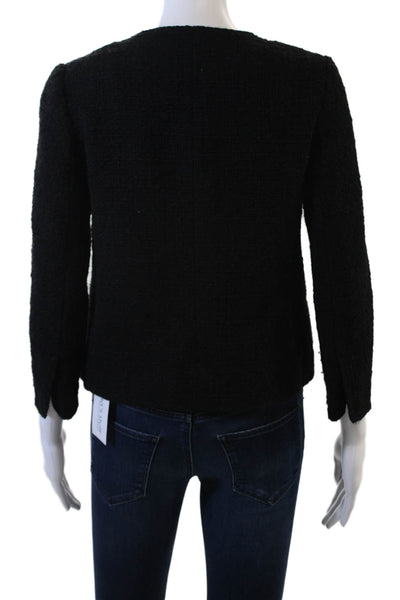 Vince Womens Black Wool Blend Blazer 3/4 Sleeve Size 4