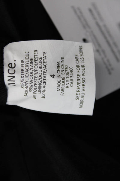 Vince Womens Black Wool Blend Blazer 3/4 Sleeve Size 4